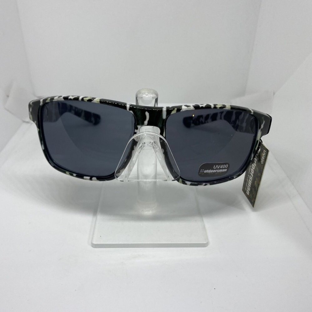 Outdoorsman Camo Sunglasses Black/White/Green Camo Black Lens Foster Grant NWT